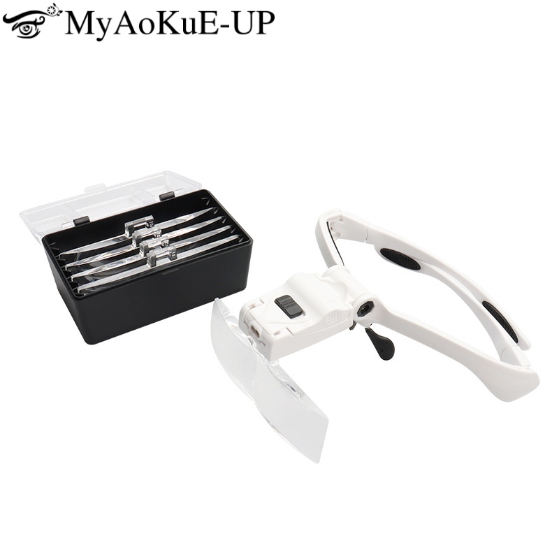 Eyelash Extension With Glasses - Lente d'ingrandimento regolabile a 5 lenti
