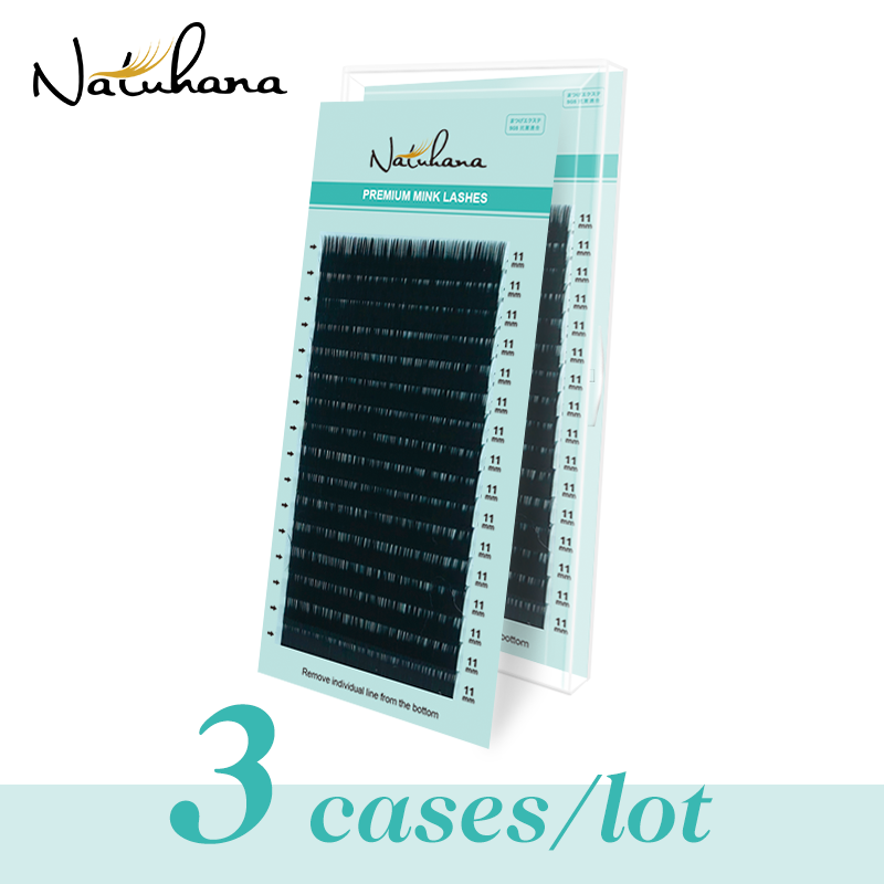 Eyelash Extension Korea Natural - NATUHANA 3 Confezioni/Lotto Extension Ciglia in