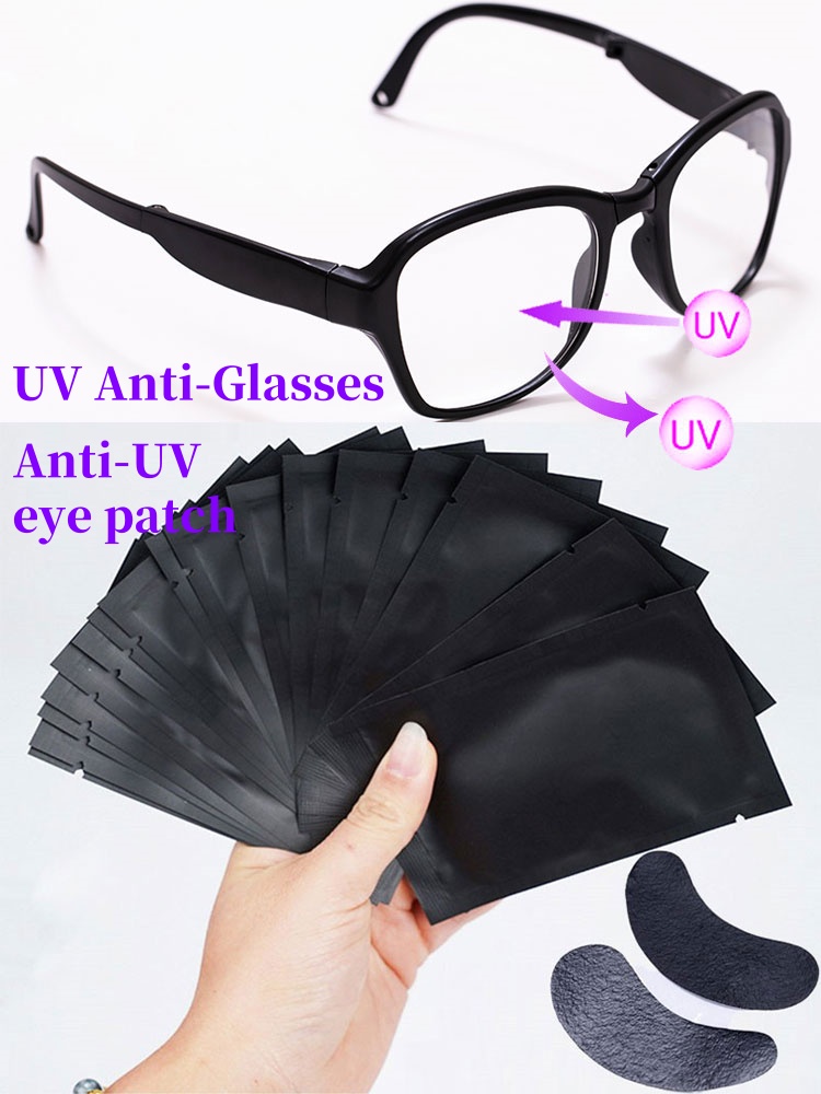 Eyelash Extension With Glasses - 50 paia di patch neri con