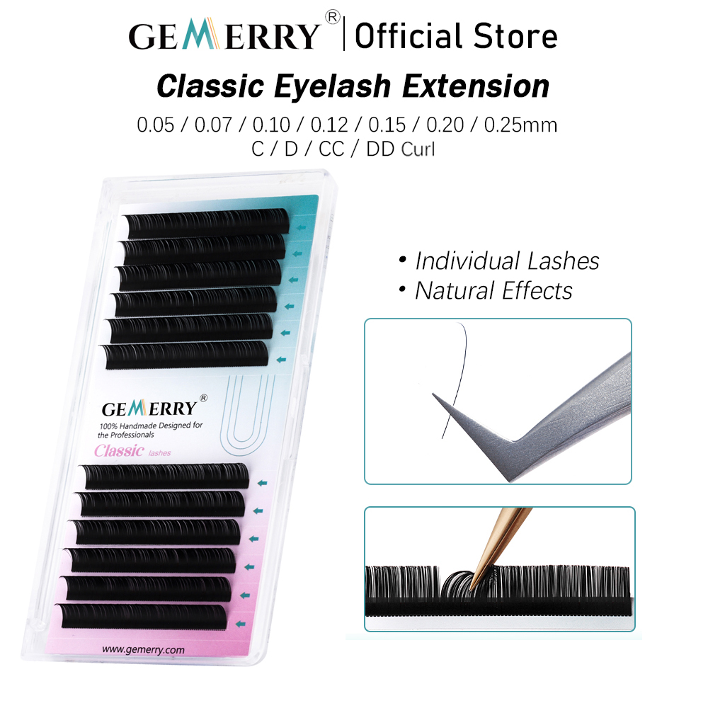 Eyelash Extension Korea Natural - GEMERRY Ciglia Finte Individuali 25mm, Ciglia