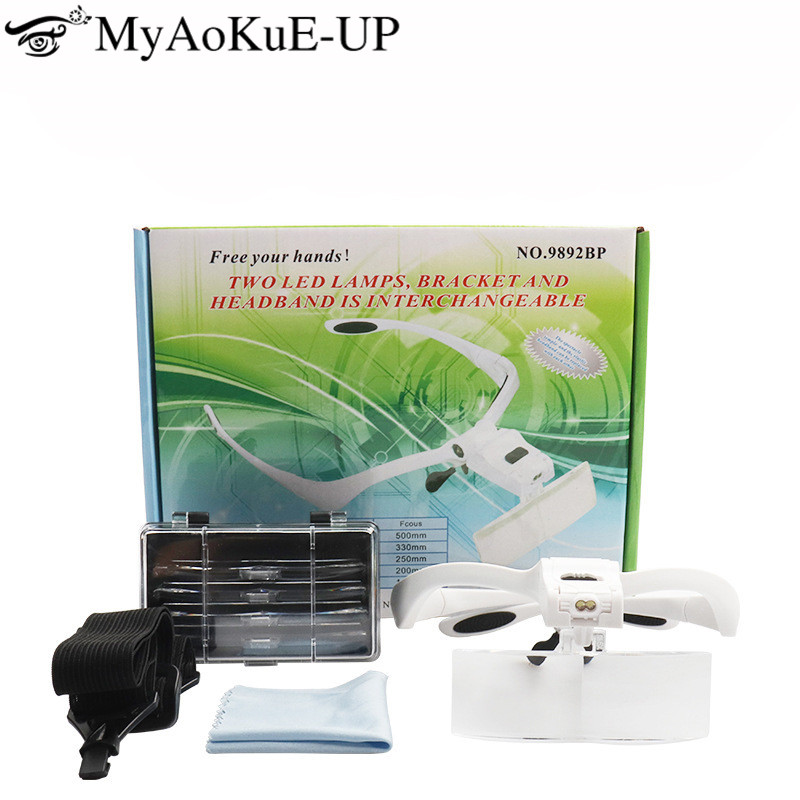 Eyelash Extension With Glasses - Lente d'ingrandimento regolabile a 5 lenti