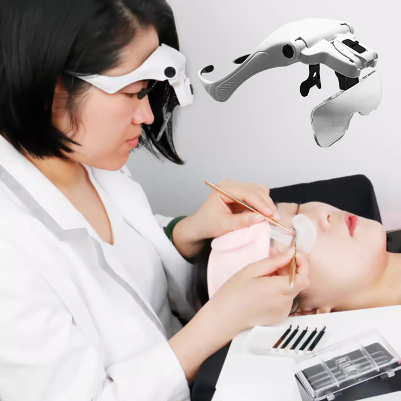 Eyelash Extension With Glasses - Lente d'ingrandimento regolabile a 5 lenti