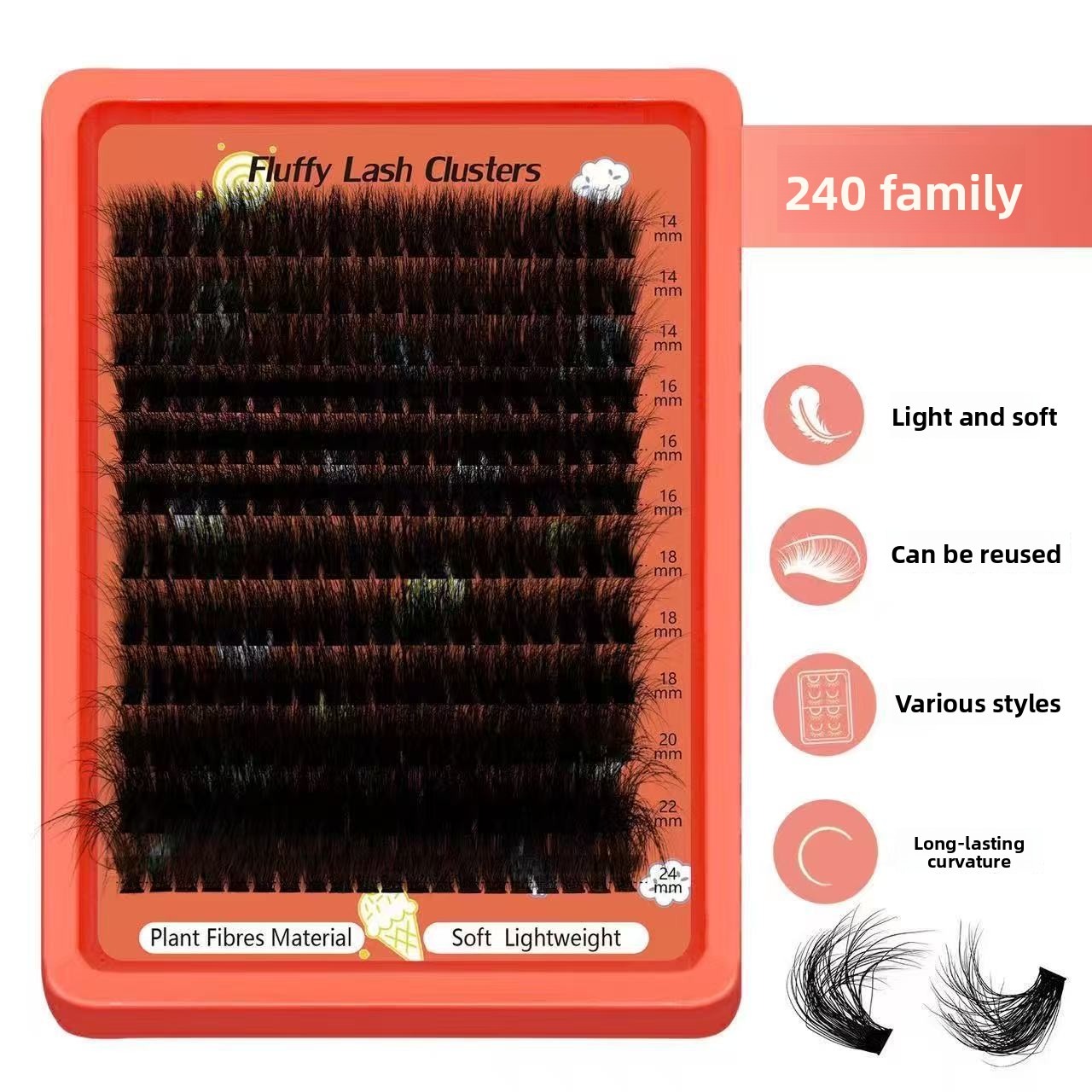 Ciglia a ciuffetti 80D-100D, e - Eyelash Extension Home Service recensione e prezzo