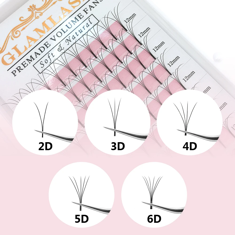 GLAMLASH 2D-6D ventagli di vol - Eyelash Extension Korea Natural recensione e prezzo